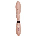 Бежевый вибратор 20,5см с клиторальным зайчиком Indeep Yonce Beige