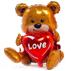 Сидячий шар "Мишка с сердечком Love" воздух