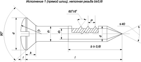 ГОСТ 1146-80 Шуруп с полупотайной головкой ГОСТ 1146-80 Шуруп с полупотайной головкой