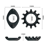 Набор из 2 фигурных эрекционных колец 3,6х5,6см и 5,4см Baile Ring BI-210161
