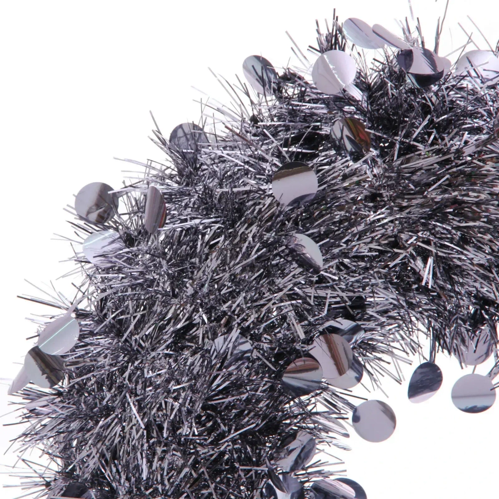 Венок декоративный TINSEL «Изящный блеск» 38 см, Графит