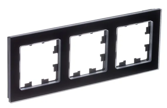 Рамка стеклянная на 3 поста Systeme Electric AtlasDesign Nature Черный ATN361003