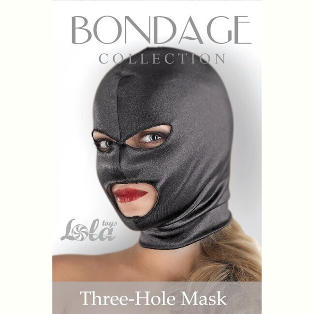 Шлем черный с прорезями для рта и глаз Three-Hole Mask (черный) (Цвет: черный)