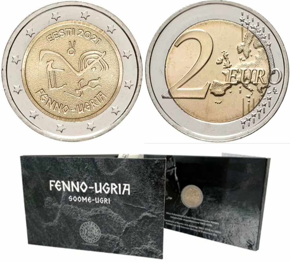 Эстония 2 евро, 2021 Финно-угорские народы - карточка