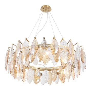 Подвесная люстра 8*E14 TREVI SP8 BRASS латунь Crystal Lux