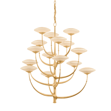 Corbett Pluro Chandelier, 117 cm, Vintage Gold Leaf