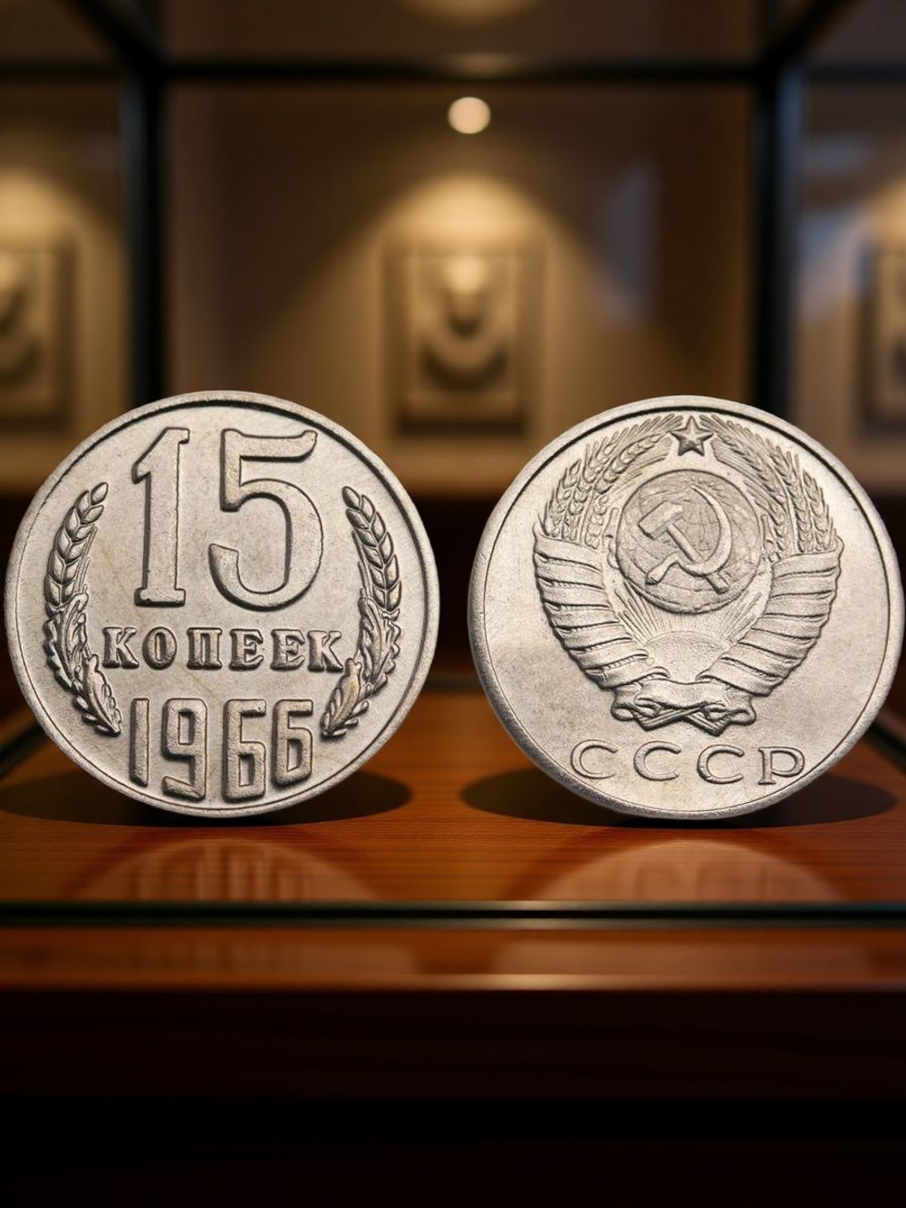 15 копеек 1966 года СССР. Советский Союз. Погодовка Советы. Копия редкой монеты никель