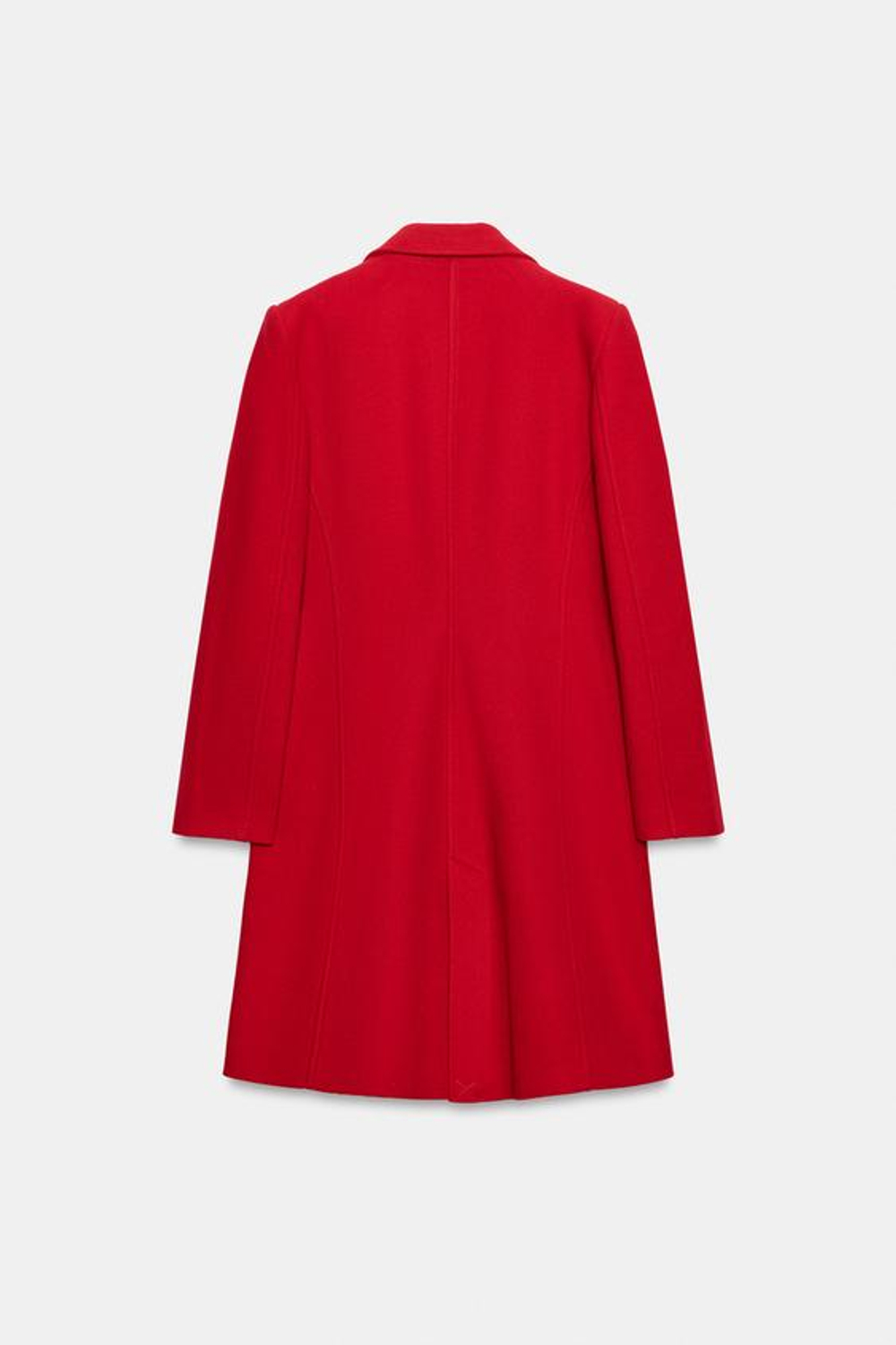 ZARA ПАЛЬТО ИЗ МЯГКОЙ ТКАНИ С ПОДПЛЕЧНИКАМИ, КРАСНЫЙ