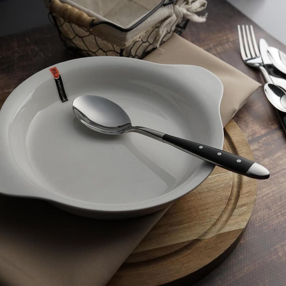 Ложка столовая 20,5 см ручка черный пластик Grazia P.L. Proff Cuisine [12]