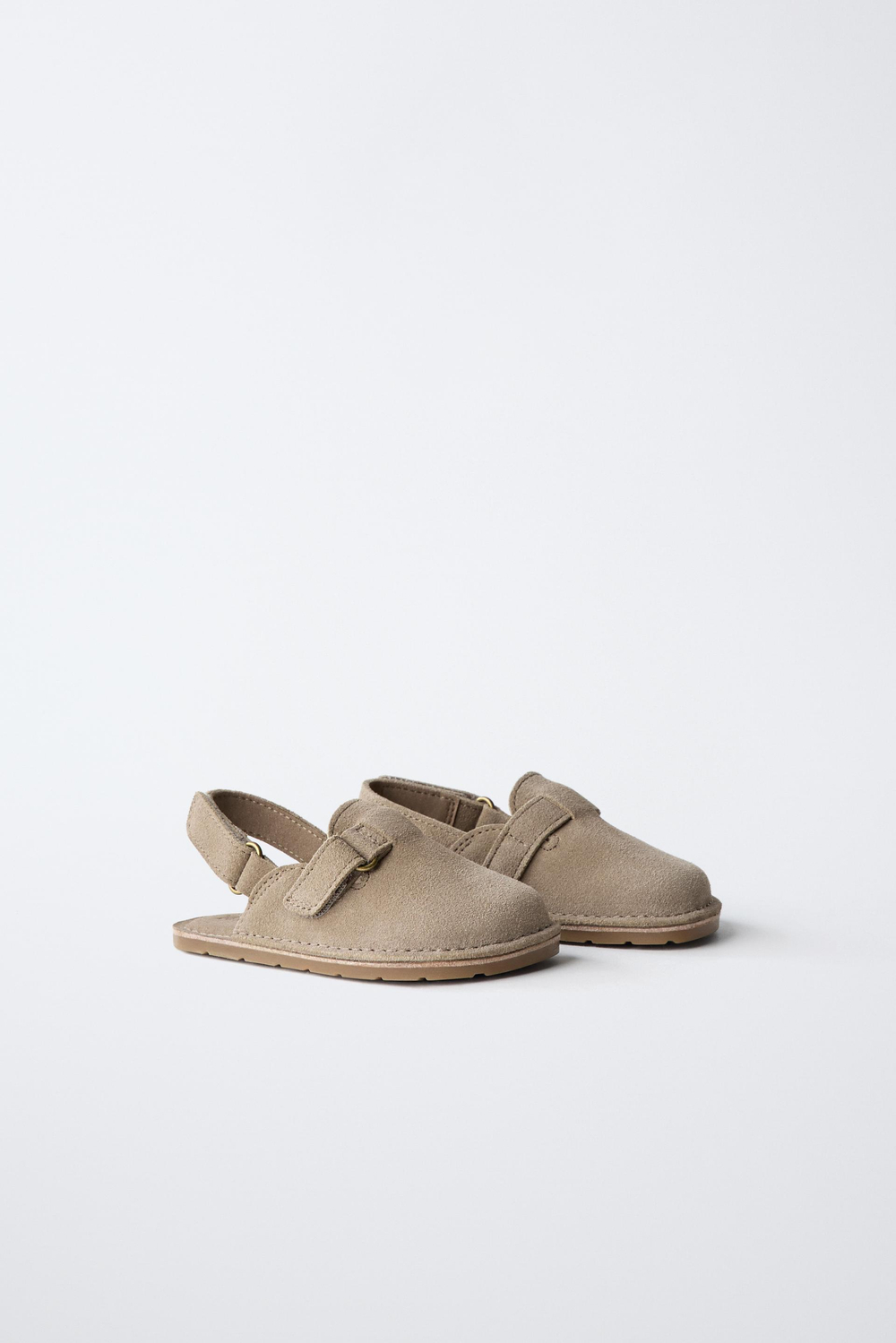 ZARA КОЖАНЫЕ САБО BAREFOOT, ПЕСОЧНО-КОРИЧНЕВЫЙ