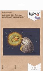 Набор для вышивания нитками Klart, Ночник для Ежика, 23х17,5 см
