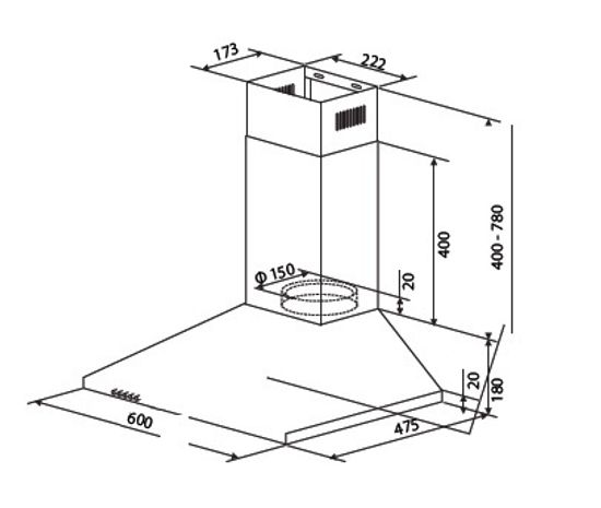 Вытяжка HOMSair DELTA 60 белый