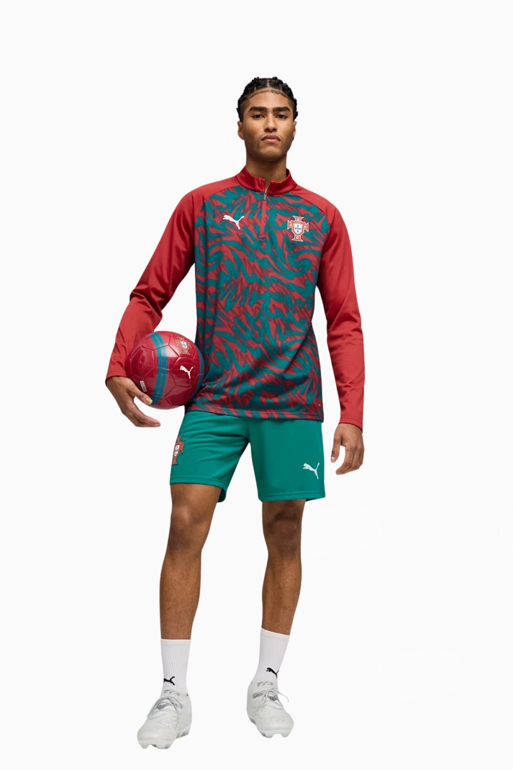 Кофта Puma Portugal 2026 Warm Up 1/4 Zip - красный