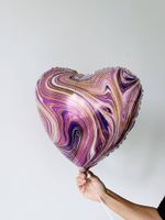 А Б/РИС СЕРДЦЕ 18" Мрамор Violet