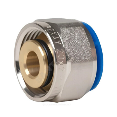 Евроконус для PE-X труб обжим латунь Дн 20х2,8х3/4" с накидной гайкой RAUTITAN flex Рехау 12663623003