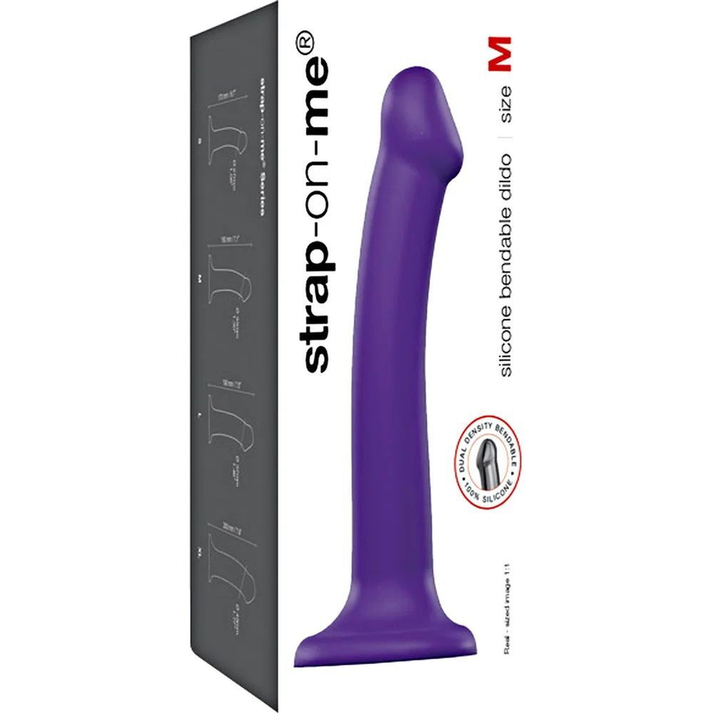 Фиолетовый фаллоимитатор-насадка Strap-On-Me Dildo Dual Density size M - 18 см. (Цвет: фиолетовый)