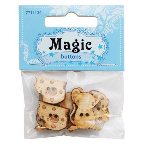 Украшения декоративные: пуговицы Мышата, 6 шт, Magic Buttons BBL003-MX-P2