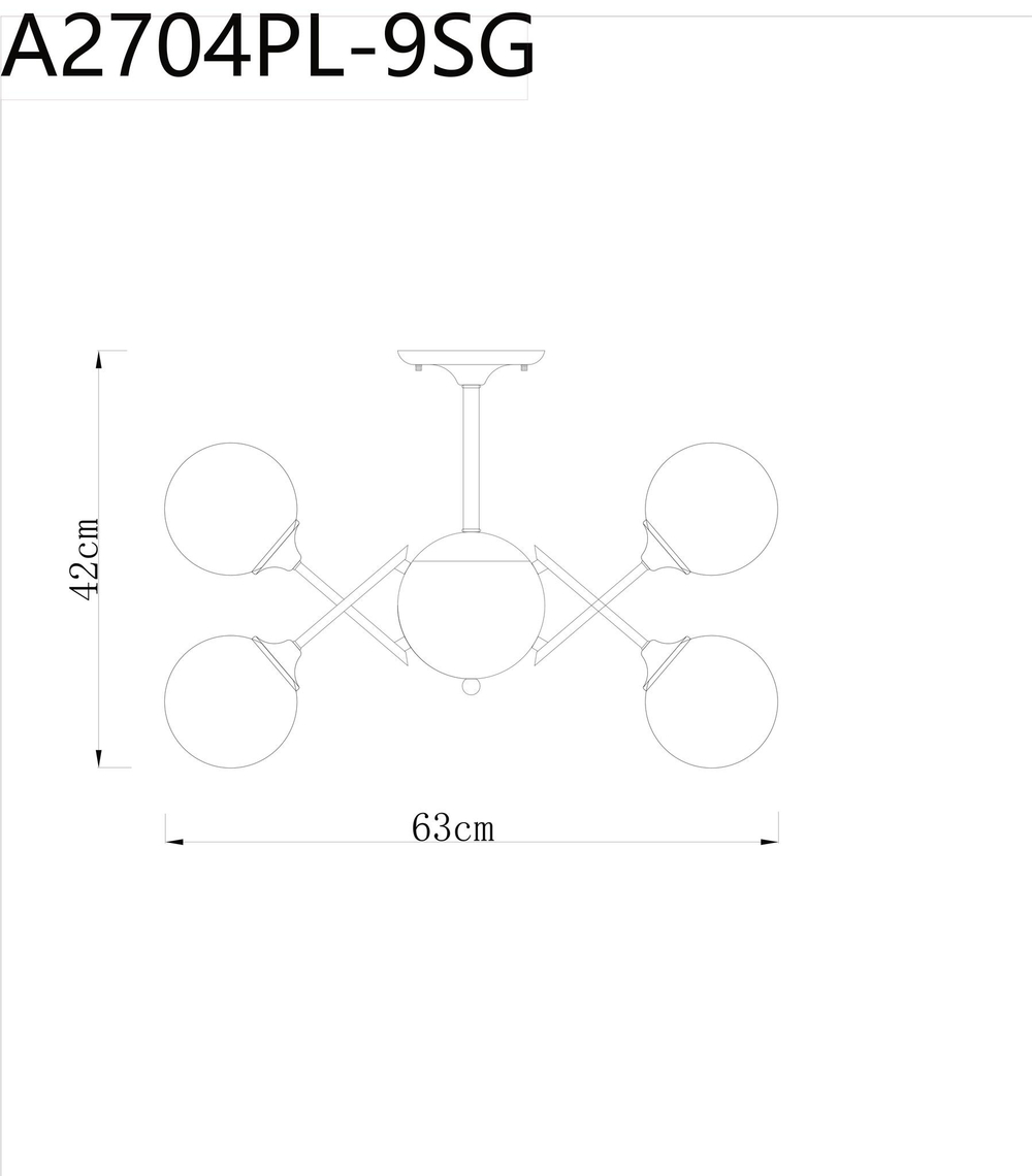 Люстра потолочная Arte Lamp Fobos A2704PL-9SG