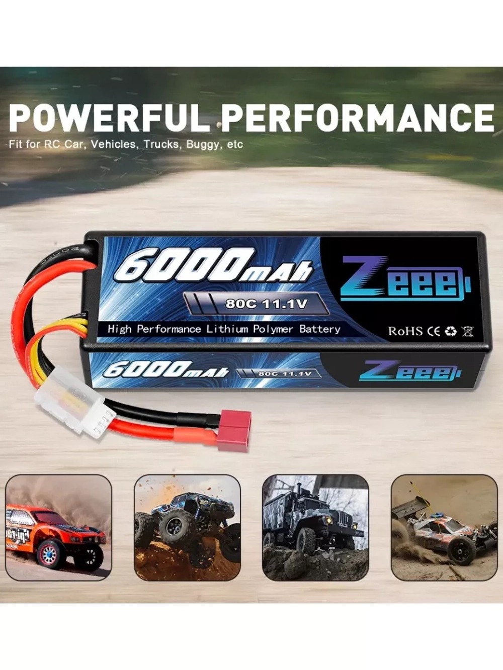 Аккумулятор для радиоуправляемой машинки Li-Po 11.1V 6000mAh
