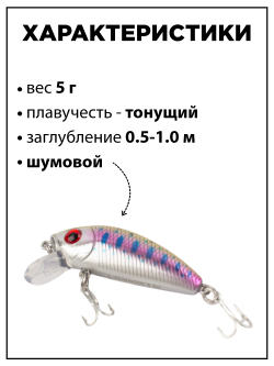 Воблер минноу L Minnow 44 мм 5 г цвет #04