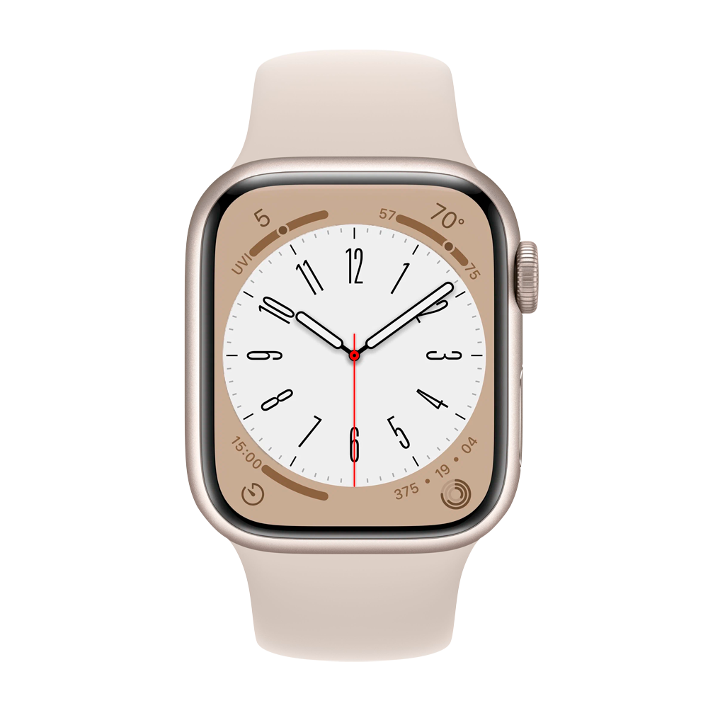 Умные часы Apple Watch Series 8 GPS, 41mm, Aluminium Case with Sport Band M/L, Starlight (Сияющая звезда)