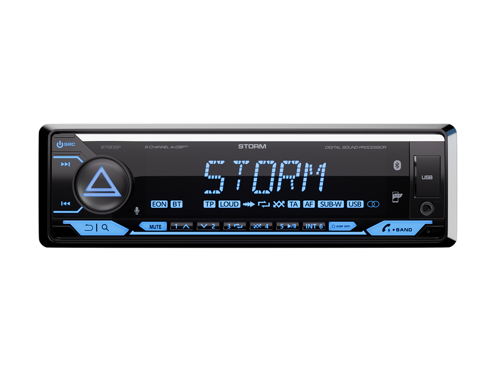 Автомагнитола 1DIN, USB/BT, Aura STORM-679DSP