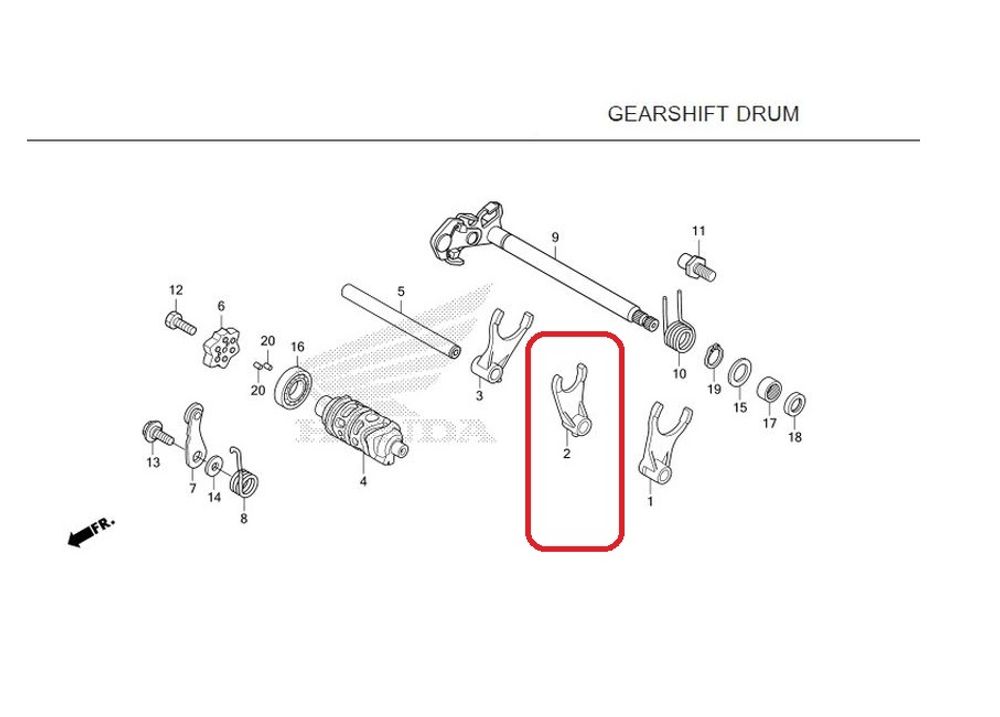 24212-KZZ-900. FORK, CENTER GEARSHIFT. HONDA