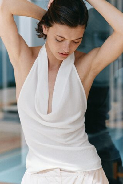 Топ с вырезом-качели и бретелью через шею - H&M