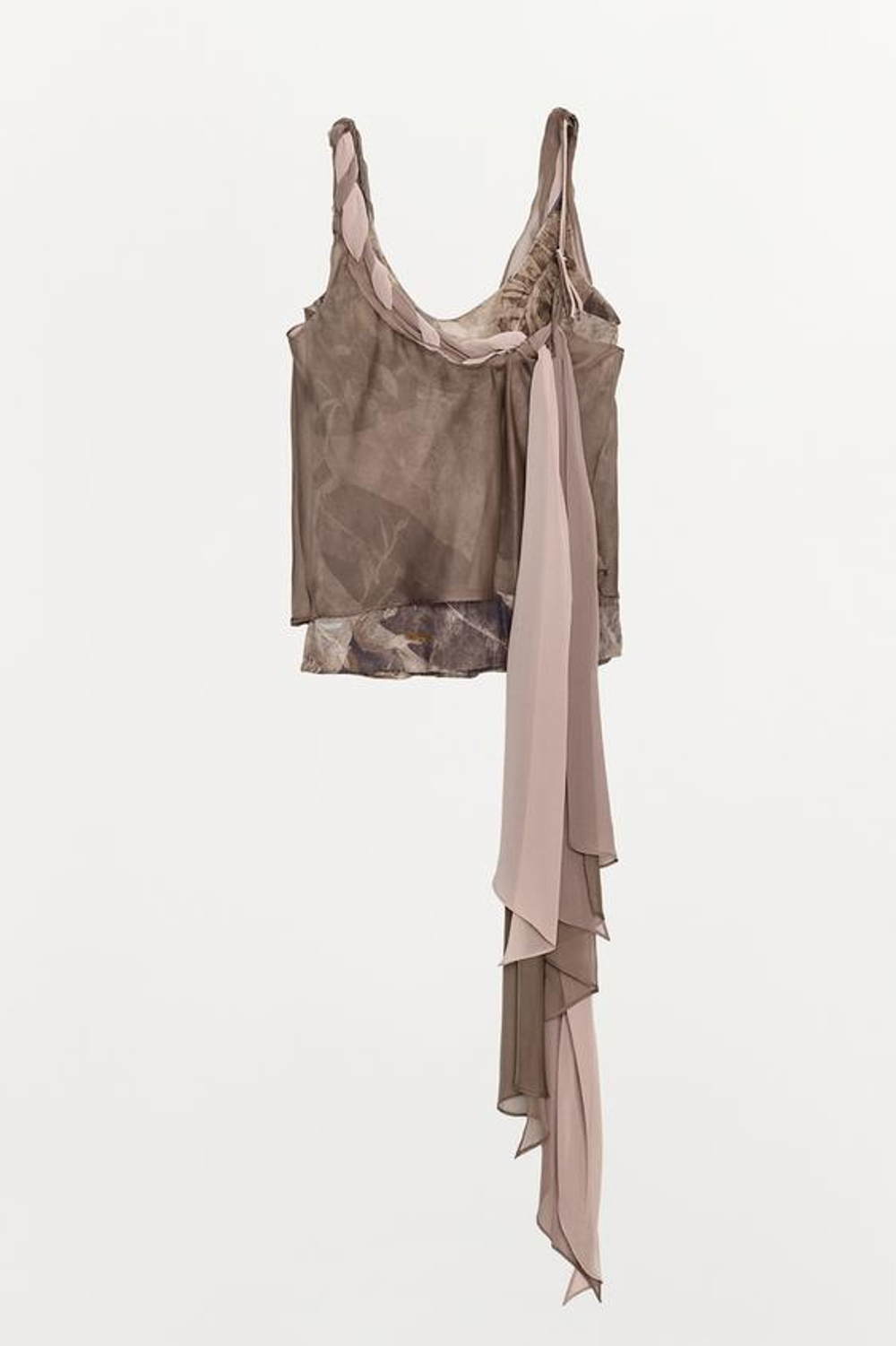 ZARA КОМБИНИРОВАННЫЙ ПЛЕТЕНЫЙ ТОП — ZW COLLECTION, ЦВЕТ МАЛЬВЫ