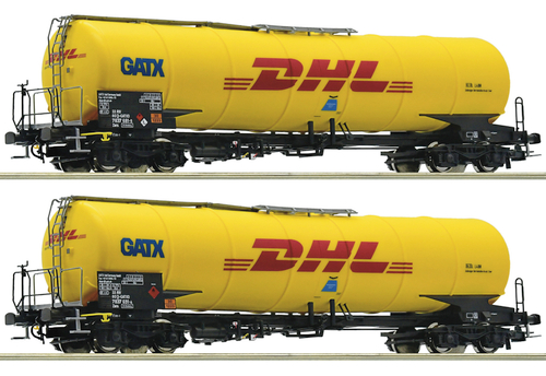 Набор цистерн 2 шт., GATX, "DHL Kerosin Express", HO, VI эпоха
