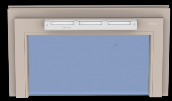 Оконный приточный клапан Ventec VT 325 RAL 7016 с контролем потока воздуха и акустической шумоизоляцией