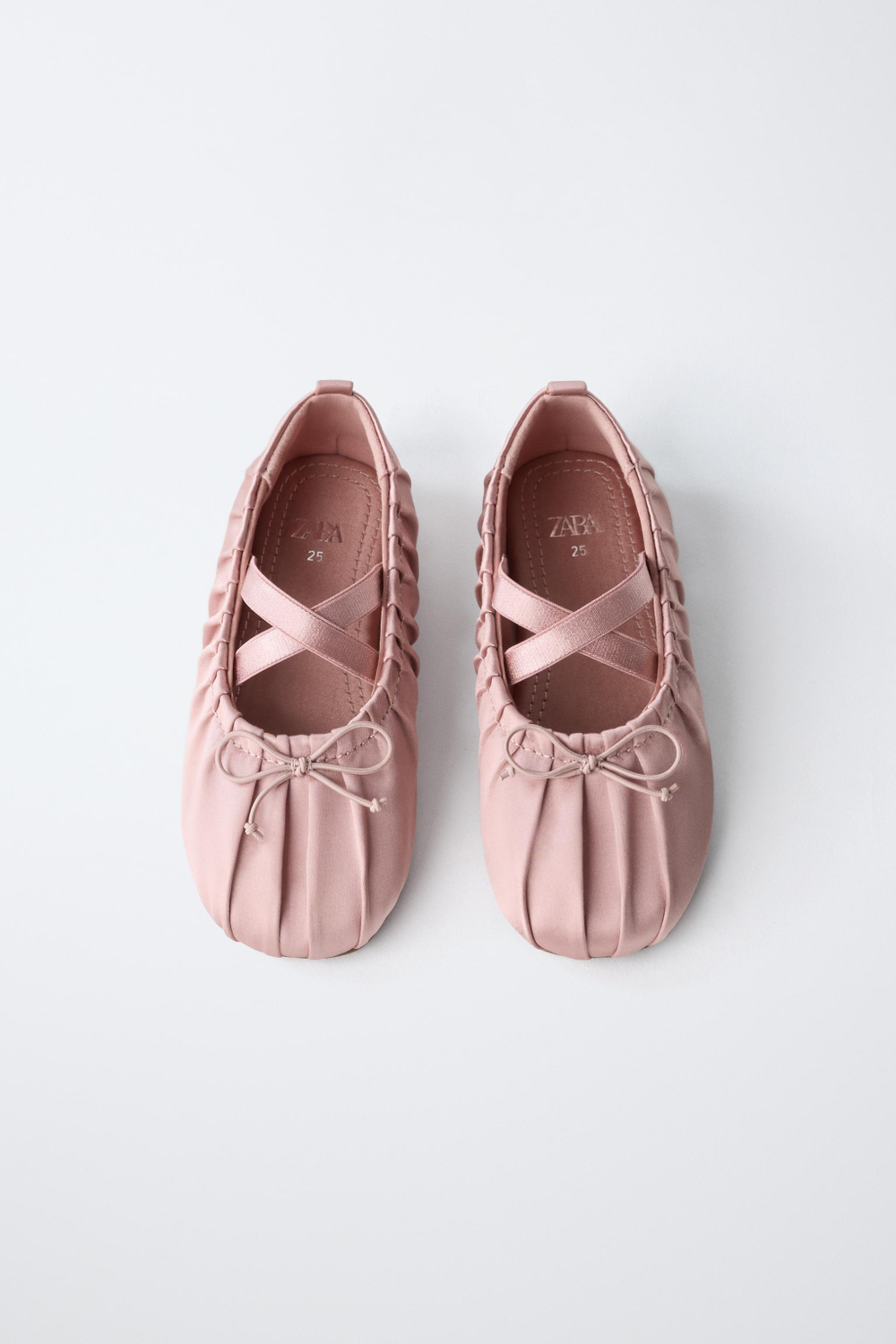 ZARA АТЛАСНЫЕ БАЛЕТКИ, РОЗОВЫЙ