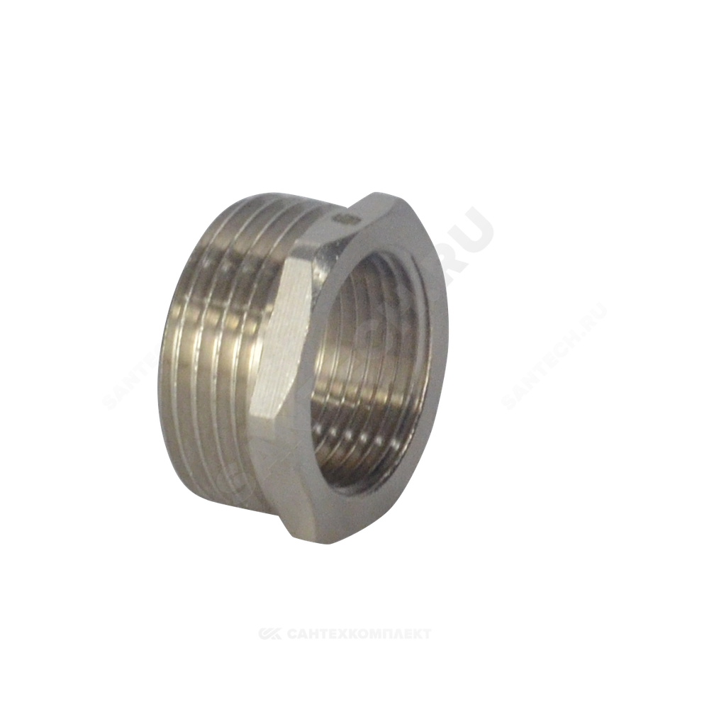 Футорка латунь никель Ду 25х20 (1"х3/4") НР/ВР SantechSystems