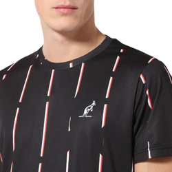 Мужская теннисная футболка Australian Ace T-Shirt With Stripes Print - черный