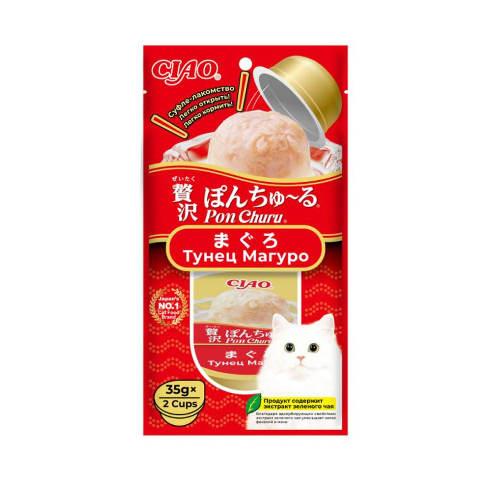 Inaba Ciao Pon Churu Тунец Магуро суфле ламистер для кошек 35 г 2 шт