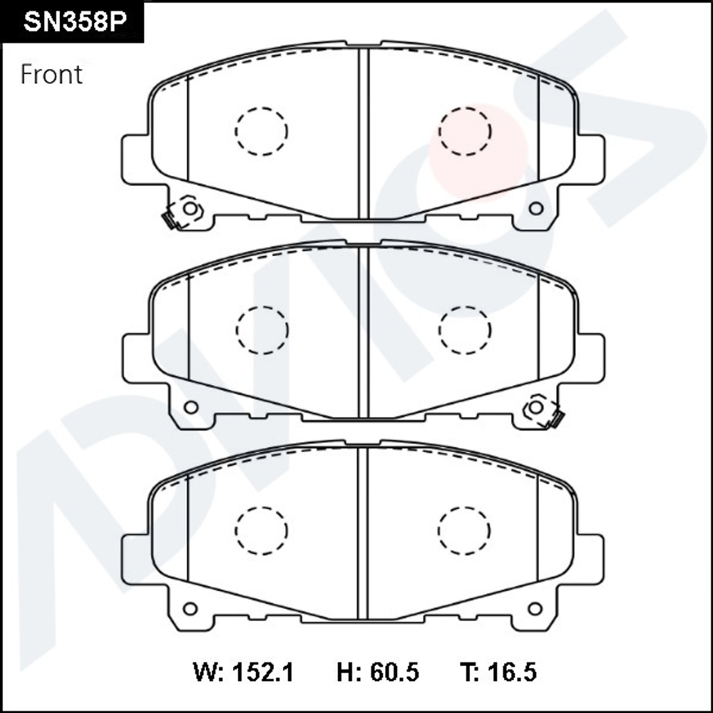 Дисковые тормозные колодки ADVICS передние SN358P