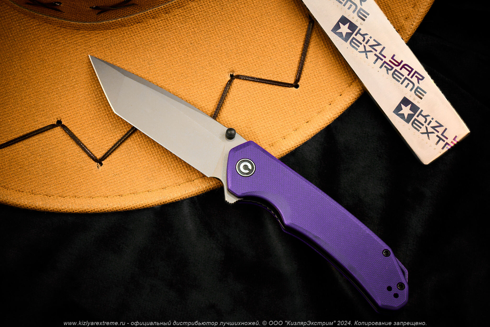 Нож Civivi Brazen C2023A сталь D2 Gray Stonewash, рукоять Purple G10