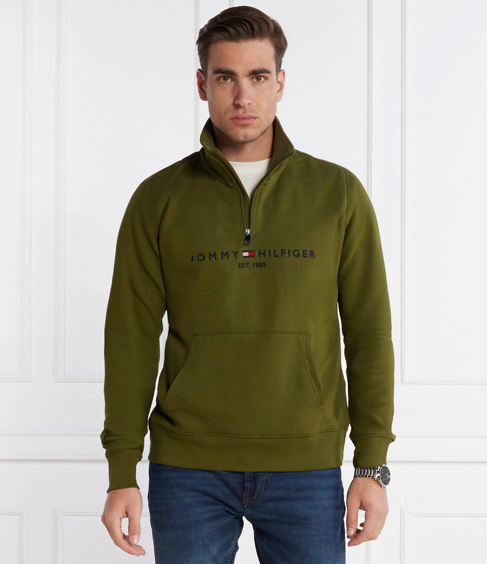 Худи logo mockneck Tommy Hilfiger - оливковый (MW0MW20954)