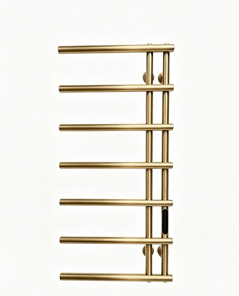 Полотенцесушитель электрический REIN Double Classic 7-Brushed Gold правый 850*400 мм