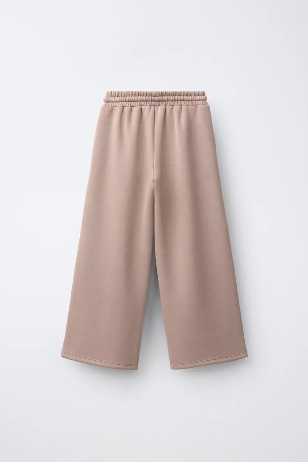 ZARA СПОРТИВНЫЕ БРЮКИ WIDE LEG С КОНТРАСТНЫМИ ДЕТАЛЯМИ, СЕРОВАТО-КОРИЧНЕВЫЙ