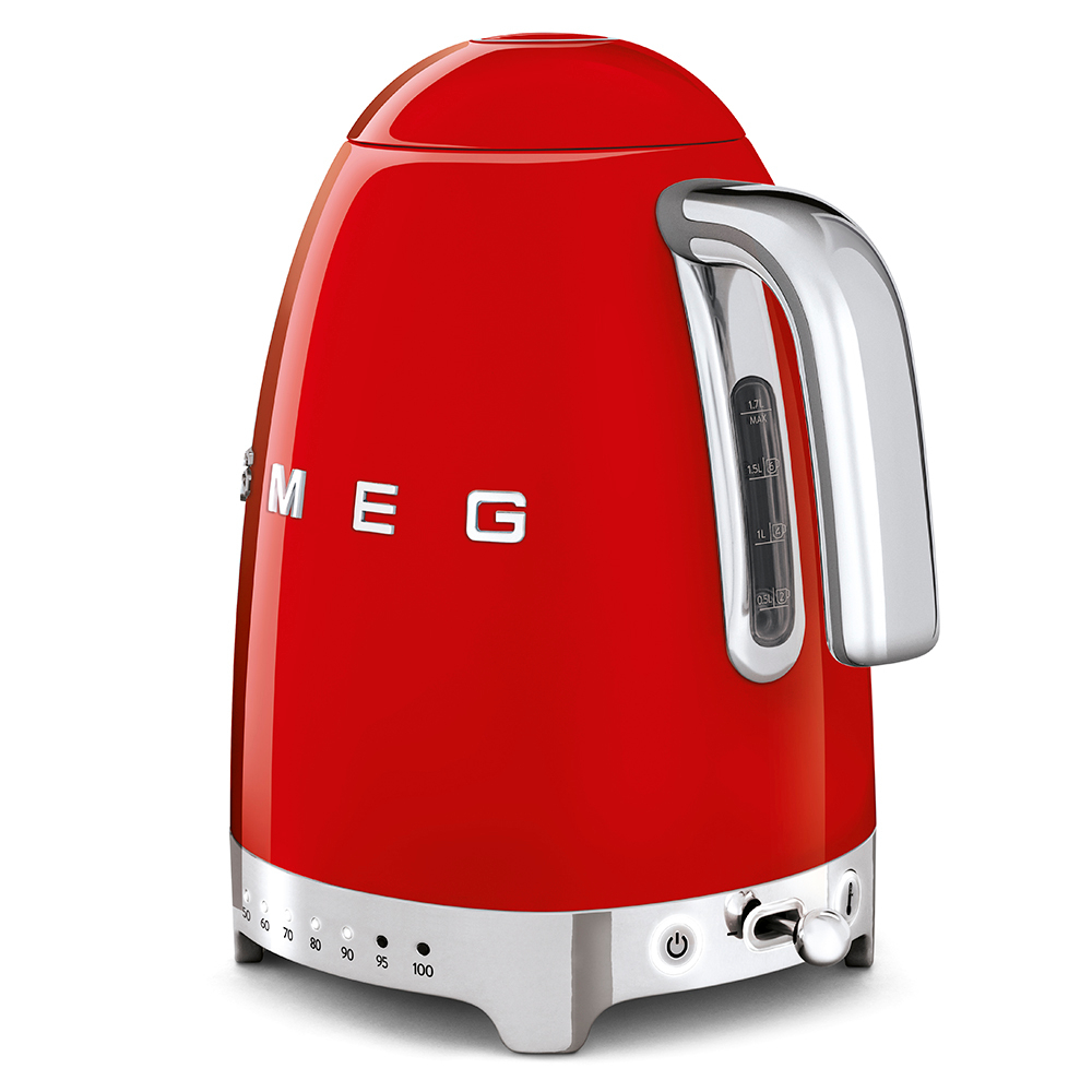 Чайник с регулируемой температурой 1.7л Smeg Стиль 50-х годов 3D красный