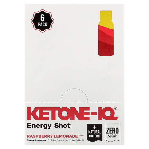 Ketone-IQ, Energy Shot, малиновый лимонад, 6 флаконов по 59 мл (2 жидк. унции)