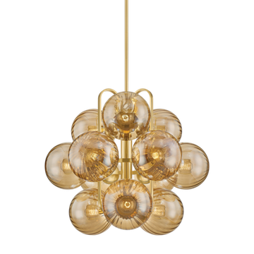 Corbett Cronus Chandelier, 86 cm, Vintage Polished Brass