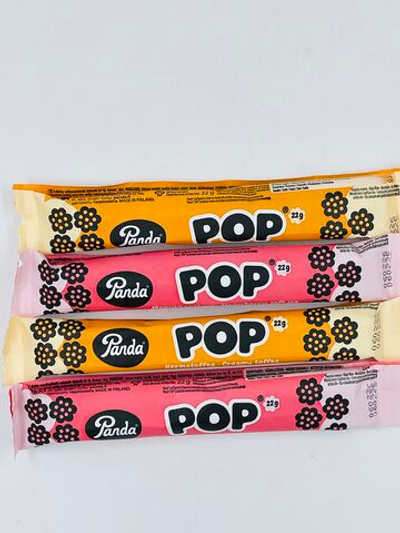Лакрица Panda POP микс (4 шт. по 22 г) с начинками (клубника и сливочная ириска) 88 г (Из Финляндии)