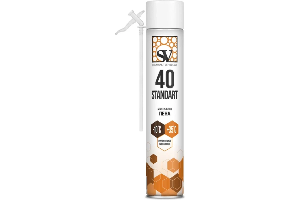 Пена монтажная всесезонная SV бытовая STANDART 40 420 мл (550 г) 111435