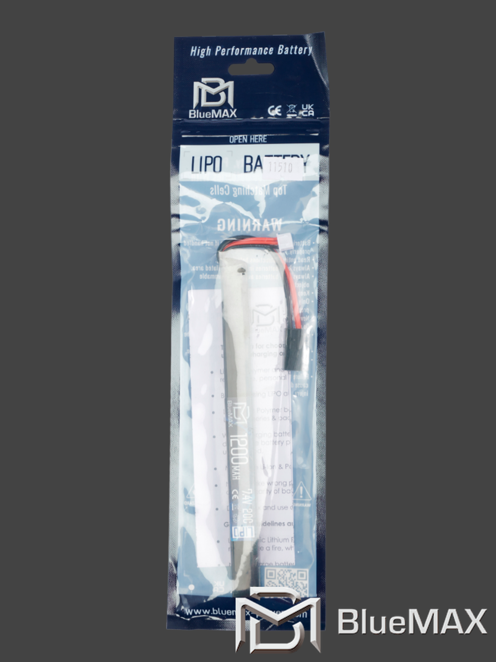 Аккумулятор BlueMax Li-Po 7.4V 1200 mAh 20C Slim AK Stick (Mini-Tamiya)