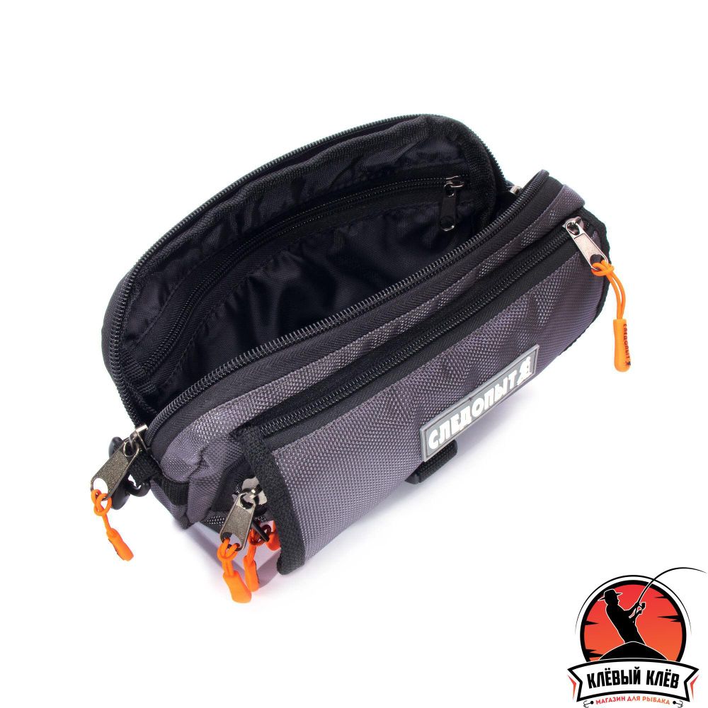 Сумка рыболовная "СЛЕДОПЫТ" Street Fishing MultiLock S-Pouch, 13,5х22х8 см, цв. серый/20/