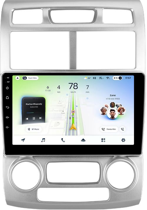 Магнитола для KIA Sportage 2 2004-2008 - Teyes CC4L-DTS монитор 9" IPS, Android 14, Быстрая, Snapdragon 662, CarPlay, 4G SIM-слот