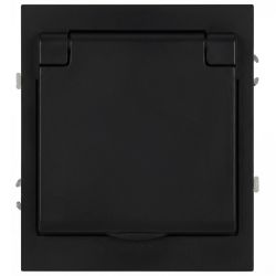 Розетка ЭРА Arktik 16-2103-05 с заземлением 2P+E Schuko со шторками с крышкой 16А-250В антрацит | Эра Arktik