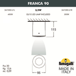 Накладной светильник Fumagalli FRANCA 90 3A7.000.000.WXU1L